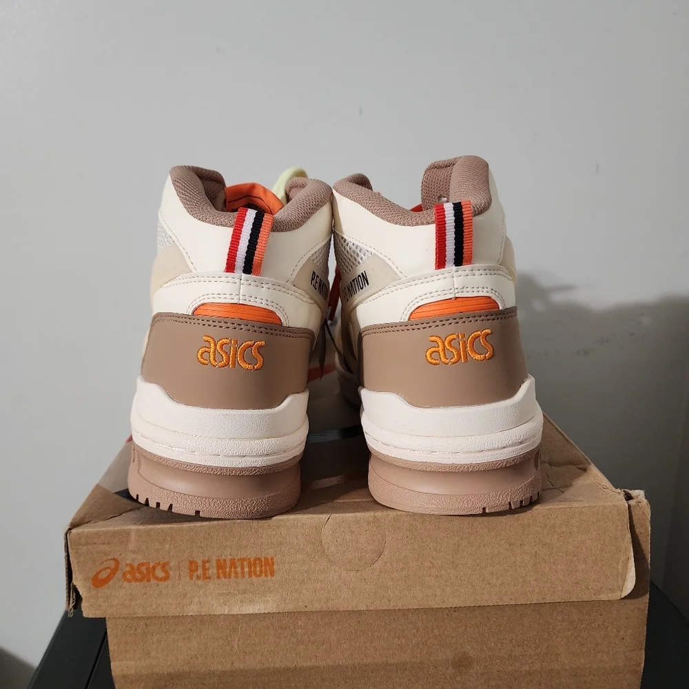NEW P.E Nation X Asics Mid-Top Pearled Ivory EX89 Unisex Sneakers Size 8.5